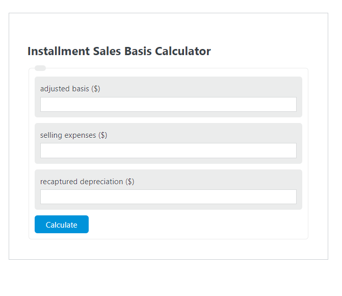 installment sales basis calculator