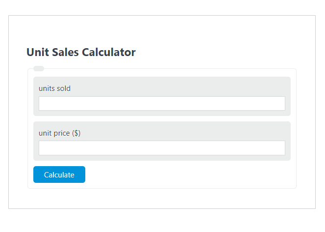 unit sales calculator