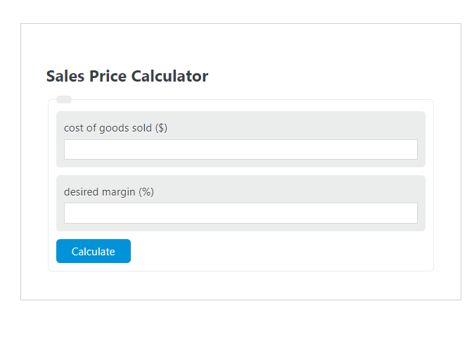 sales price calculator