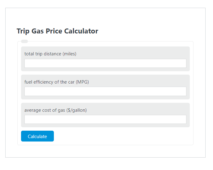 trip gas price calculator