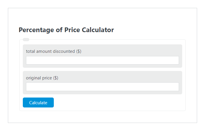 percentage of price calculator