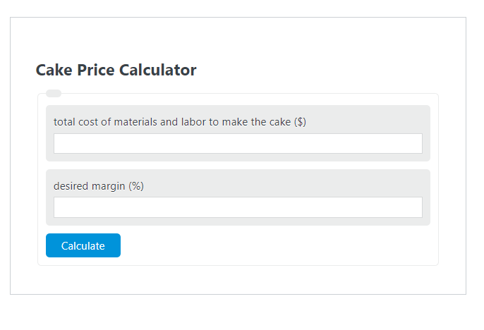 cake price calculator