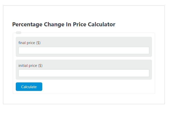 percentage change in price calculator