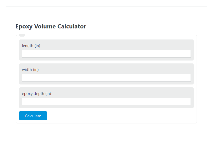 epoxy volume calculator