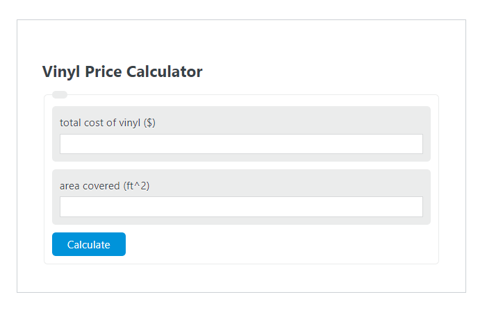 vinyl price calculator