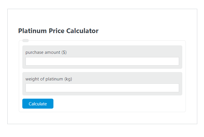 platinum price calculator