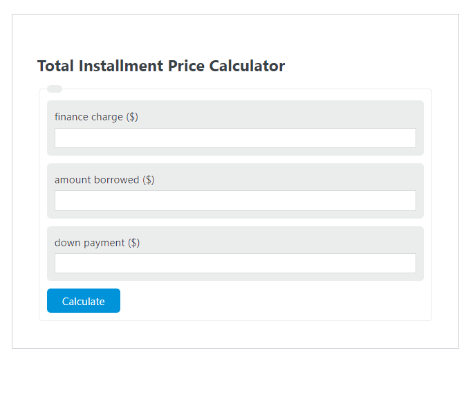 total installment price calculator