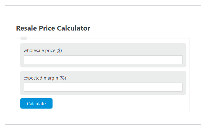resale price calculator