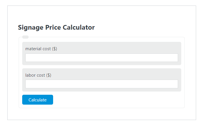 signage price calculator