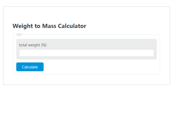 weight to mass calculator