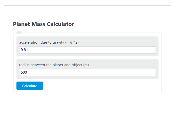 planet mass calculator