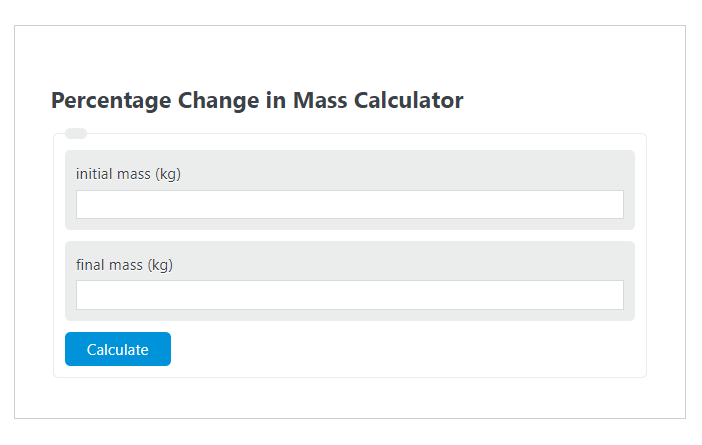 percentage change in mass calculator