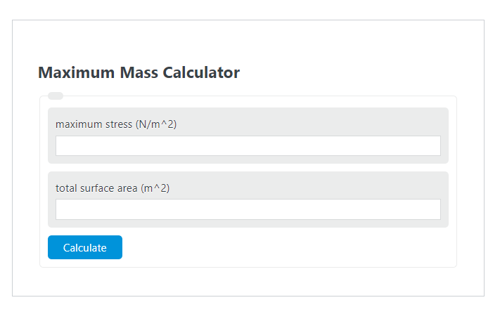 maximum mass calculator