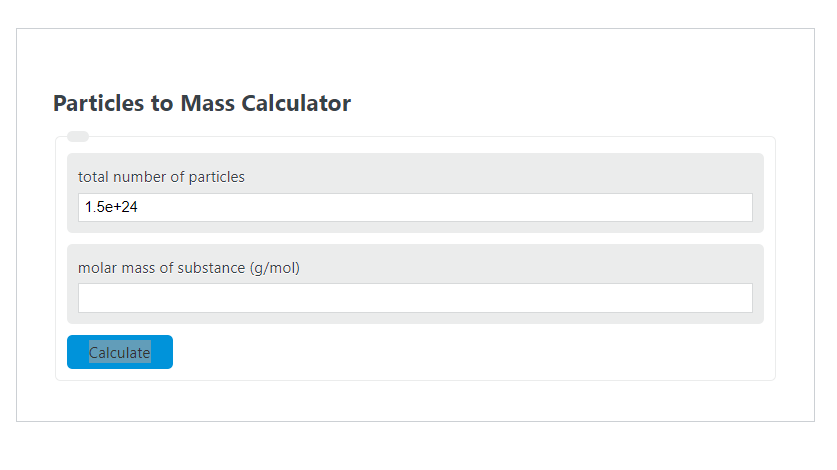 particles mass calculator