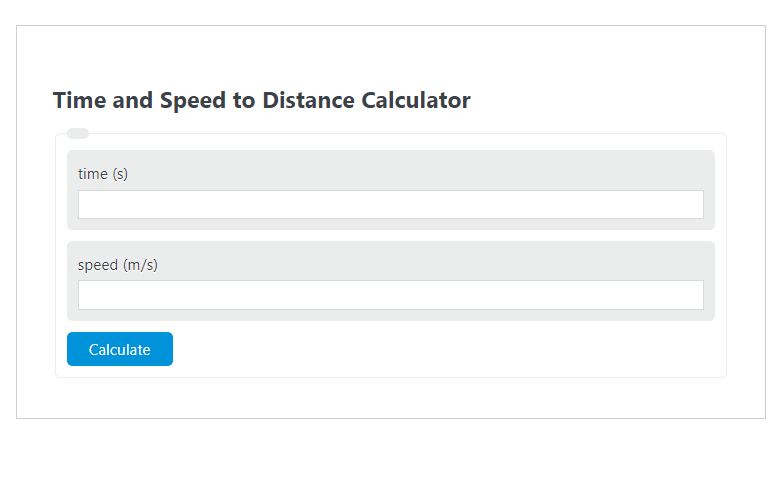 time and speed to distance calculator