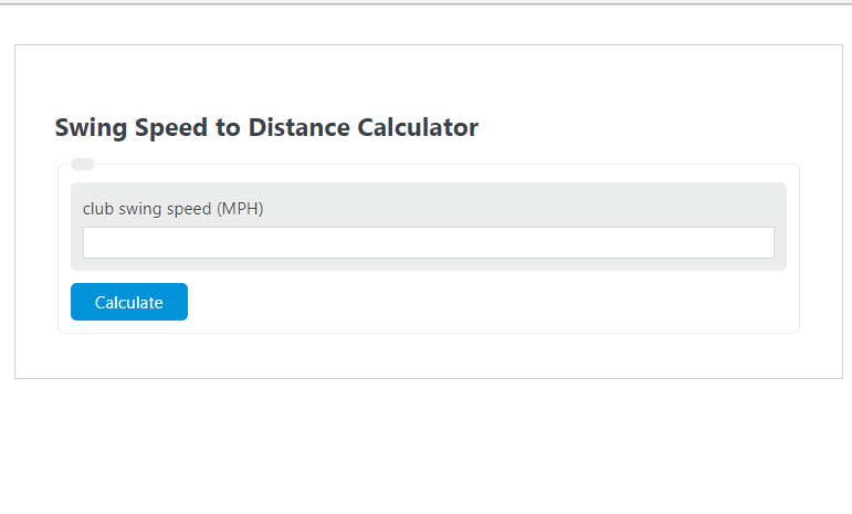 swing speed to distance calculator