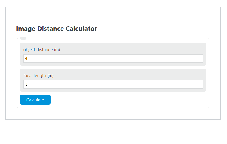 image distance calculator