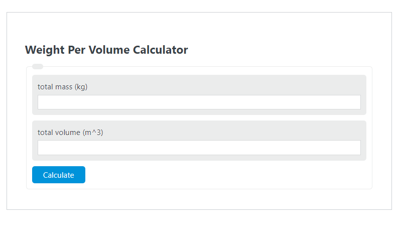weight per volume calculator
