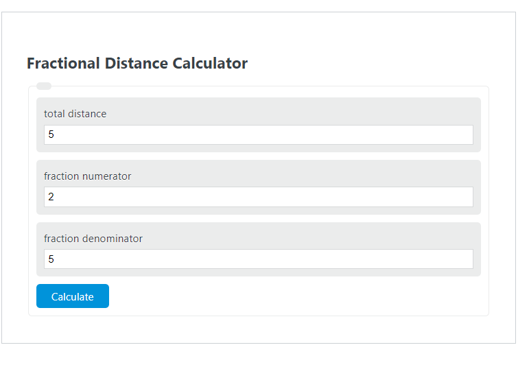 fractional distance calculator