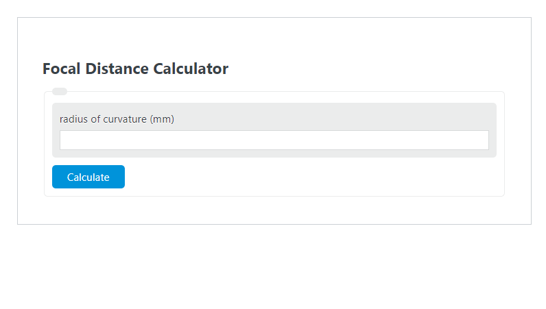 focal distance calculator