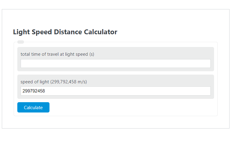 light speed distance calculator