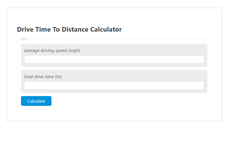 drive time distance calculator