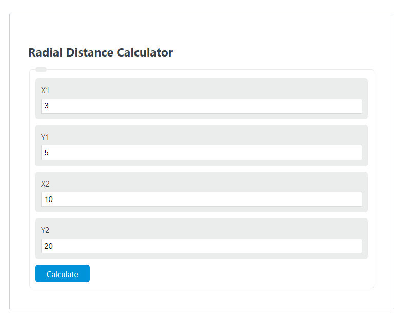 radial distance calculator