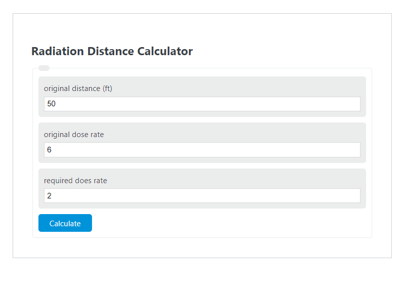 radiation distance calculator