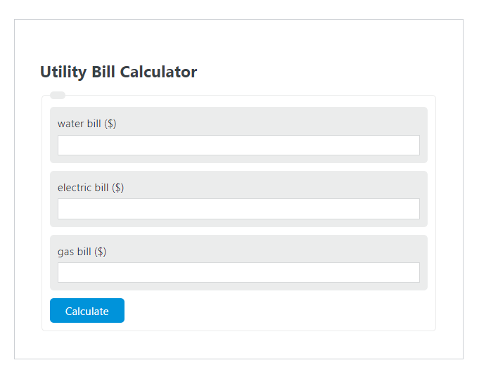utility bill calculator
