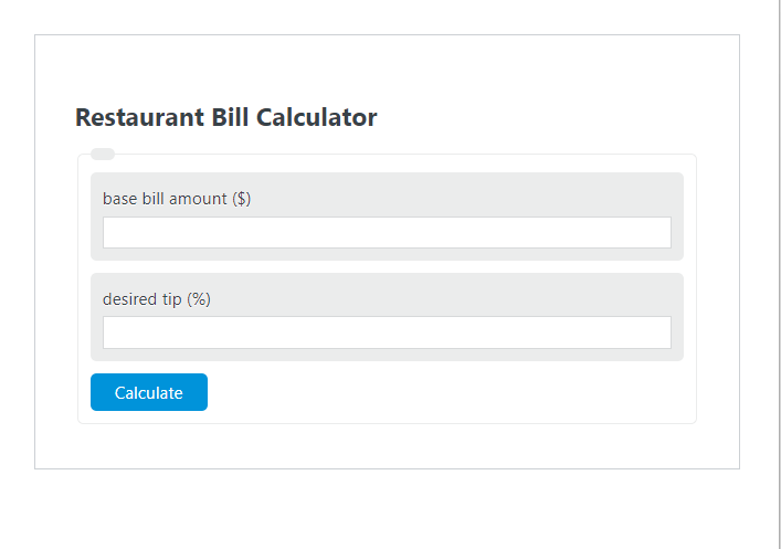 restaurant bill calculator