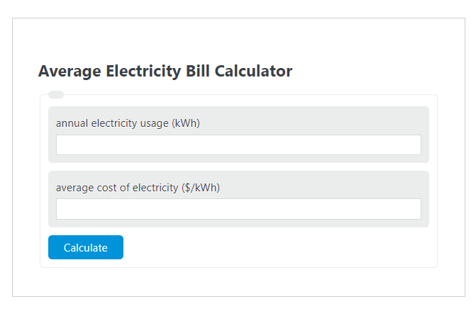 average electricity bill calculator