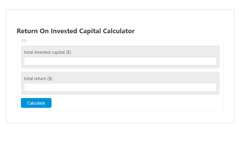 return on invested capital calculator
