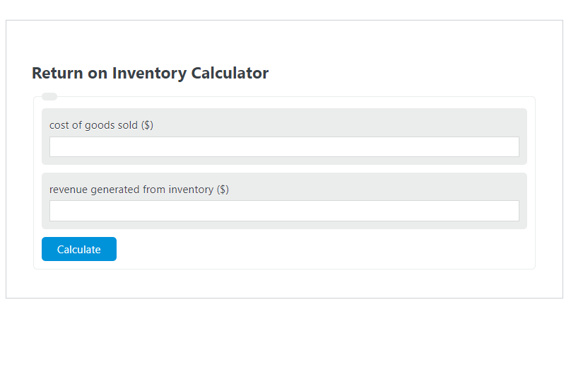 return on inventory calculator