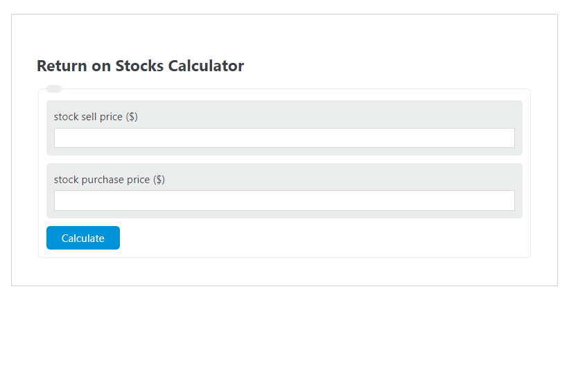 return on stocks calculator