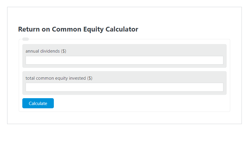 return on common equity calculator