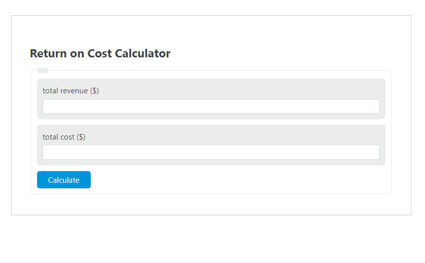 return on cost calculator