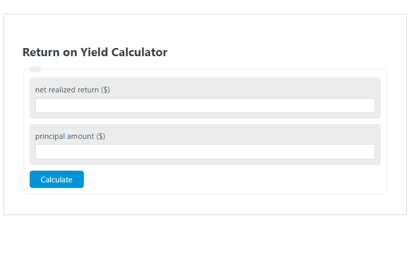 return on yield calculator