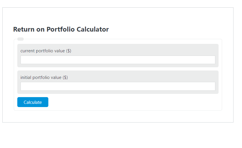 return on portfolio calculator
