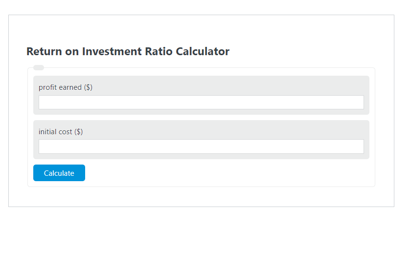 return on investment ratio calculator
