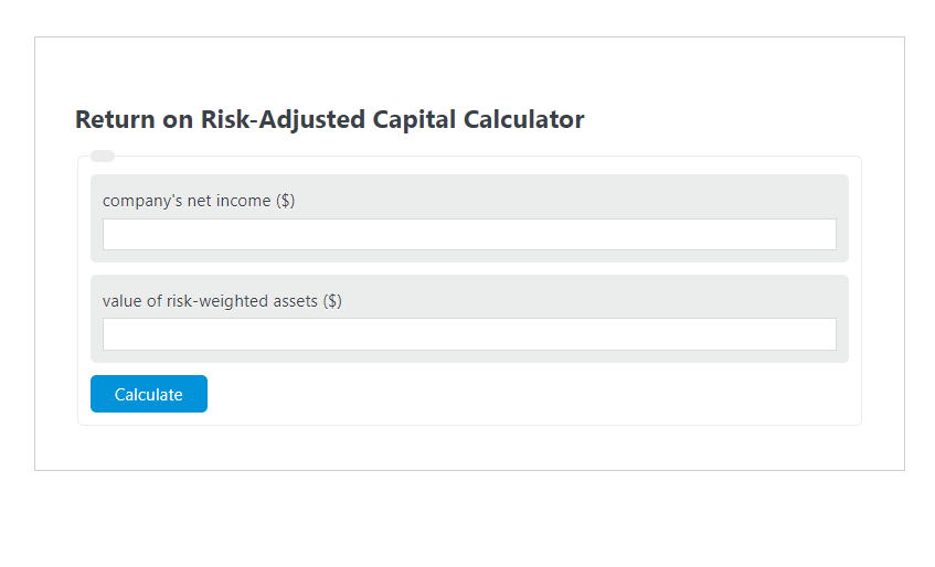 return on risk-adjusted capital calculator