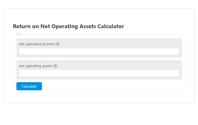 return on net operating assets calculator
