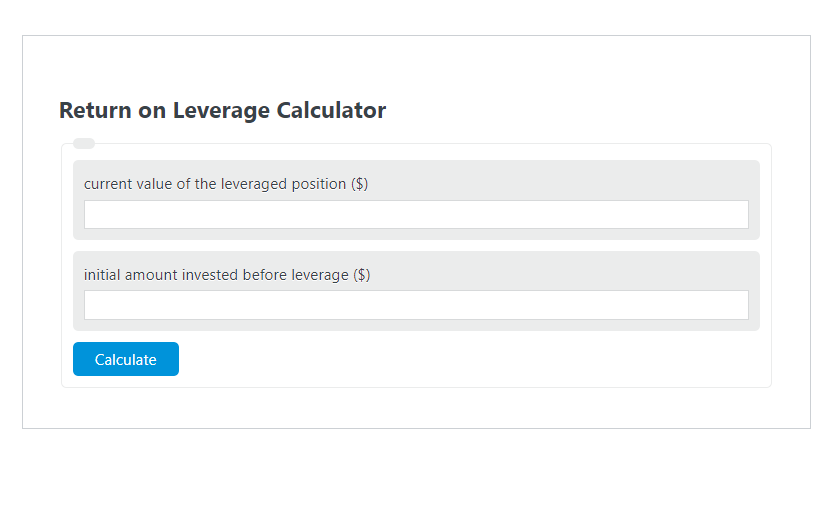return on leverage calculator
