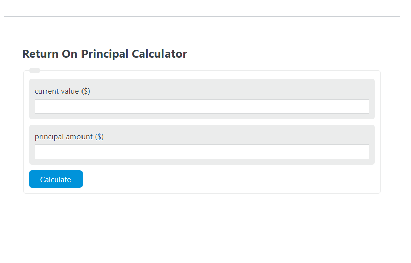 return on principal calculator