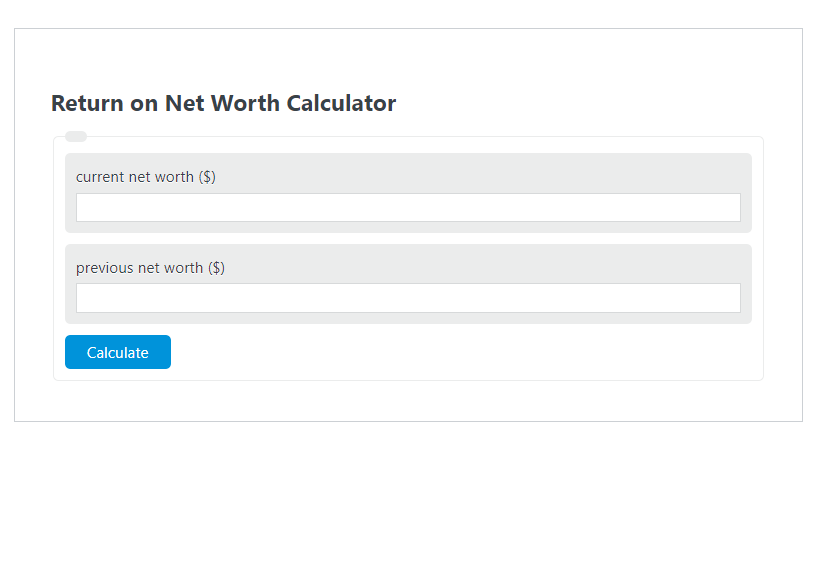 return on net worth calculator