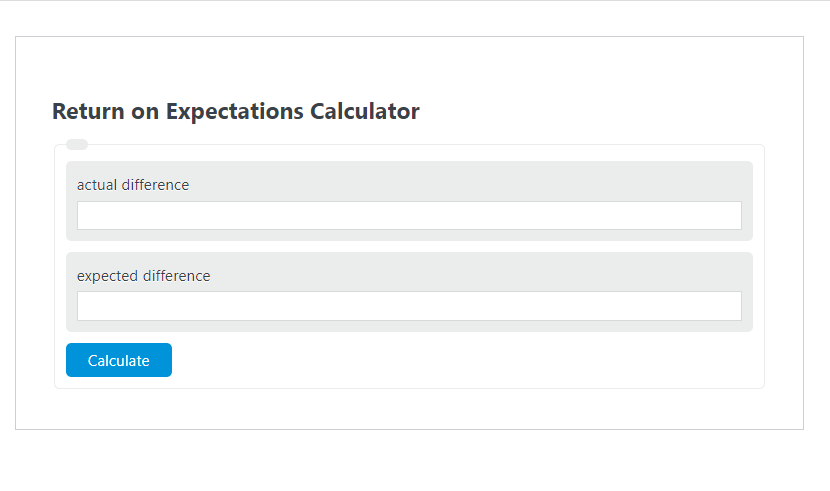 return on expectations calculator