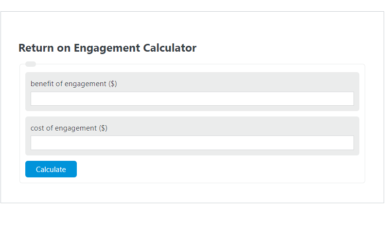 return on engagement calculator