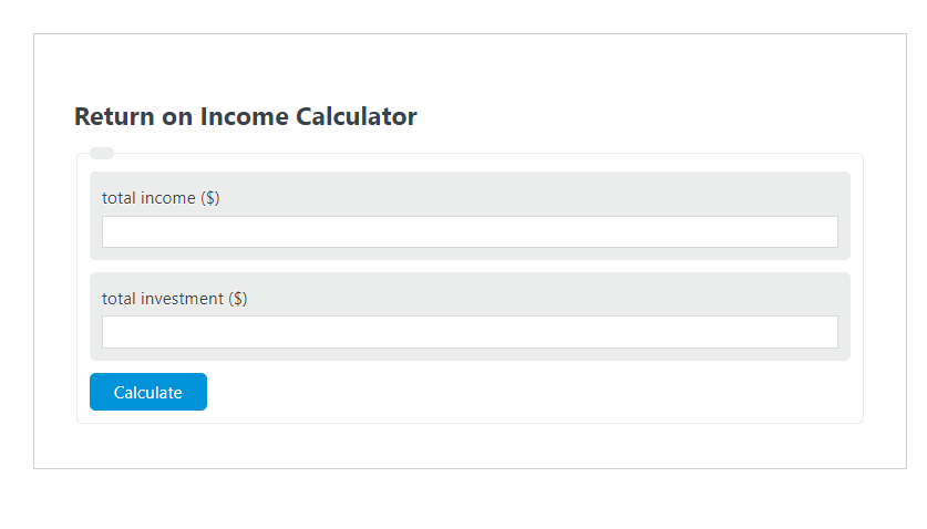return on income calculator