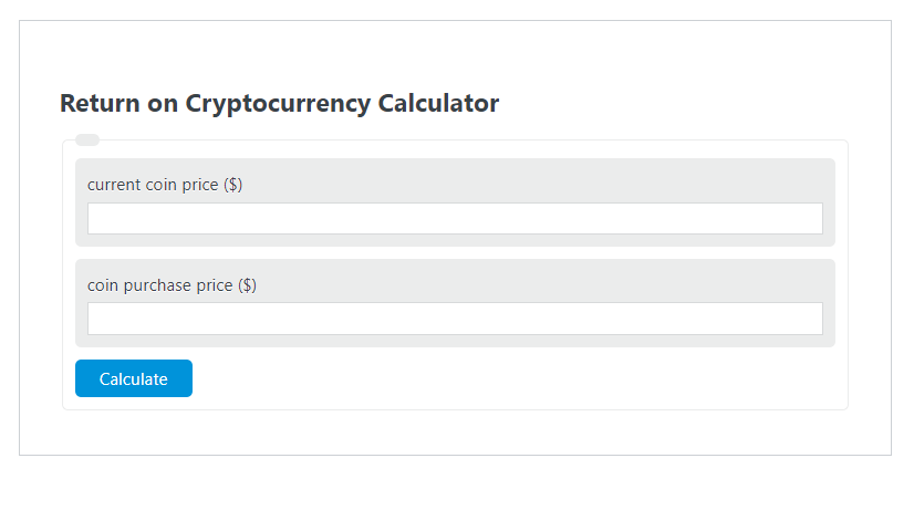 return on cryptocurrency calculator