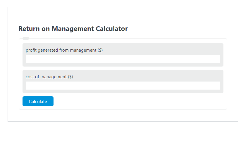 return on management calculator