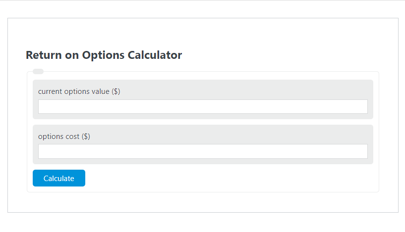 return on options calculator